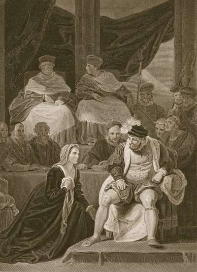Trial of the Marriage of Henry VIII, Engraved by T. Holloway, Illustration from David Hume