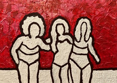 Three Women In Red by Robert Thirtle