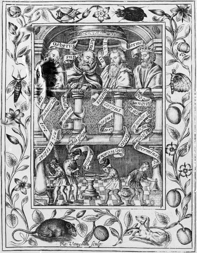 Great alchemists inspire work in the laboratory from Theatrum Chemicum Britannicum by Robert Vaughan