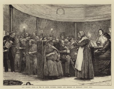 Our London Poor, a Tea to Seven Hundred Tramps and Beggars in Moorgate Street Hall by Robert Walker Macbeth