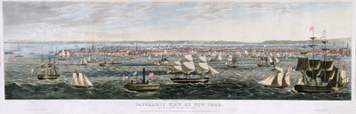 Panoramic View of New York, from the East River, pub. 1844 by Robert the Younger Havell
