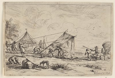 Setting Up a Tent (Various Campsites) by Robert van den Hoecke