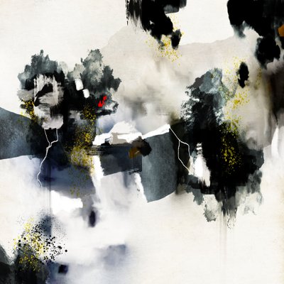 Dynamic Abstract Gold Splatter by Roberto Moro
