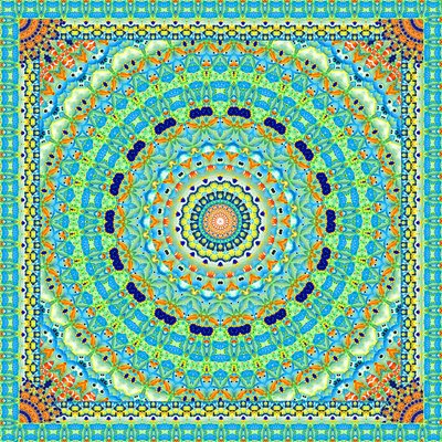 Tropical Fish Wheel Tile by Robyn Parker