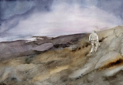Man Walking Uphill by RodMacIver