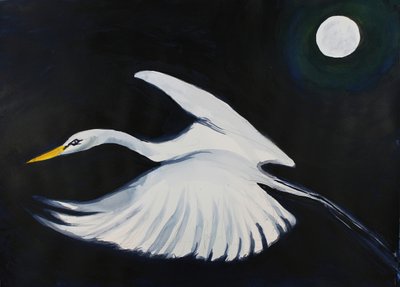 Moonlit White Egret by RodMacIver