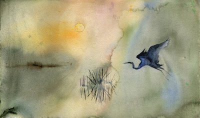 Tranquil Heron Flight by RodMacIver