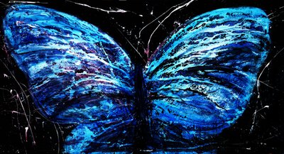 Vibrant Blue Butterfly by RodMacIver