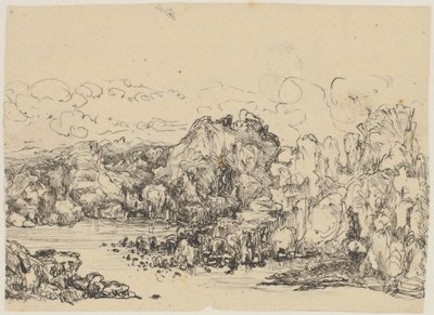 Rocks by the Sea by Rodolphe Bresdin