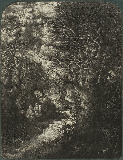 The Holy Family at Rest Beside a Stream by Rodolphe Bresdin