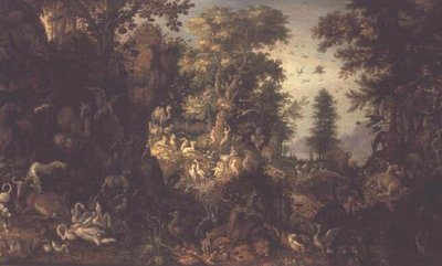 Adam and Eve in the Garden of Eden by Roelandt Jacobsz. Savery
