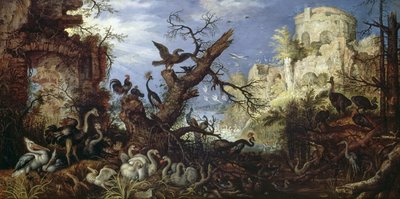 Landscape with birds by Roelandt Jacobsz. Savery