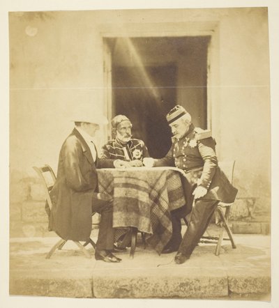 A Council of War: Lord Raglan, Omar Pacha and Pelissier, Taken the Eve Before the Taking of the Mankelen, Crimea by Roger Fenton