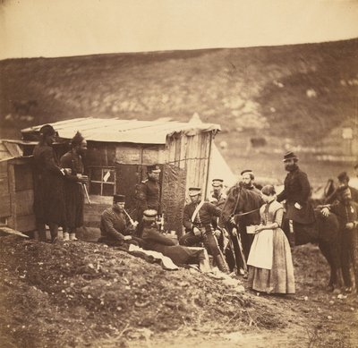 Camp of the 4th Dragoon Guards, Convivial Party, French and English by Roger Fenton