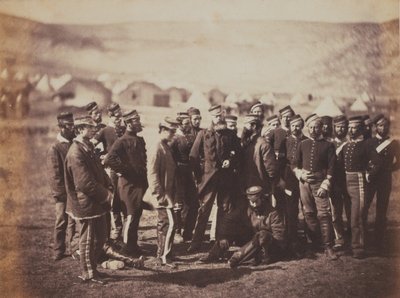 Colonel Doherty, Officers and Men of the 13th Regiment of Light Dragoons, from an Album of 52 Photographs Associated with the Crimean War by Roger Fenton