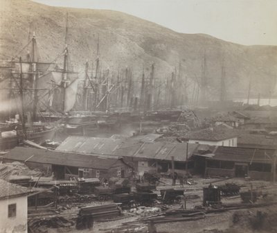 Railway Sheds and Workshops, Balaklava by Roger Fenton
