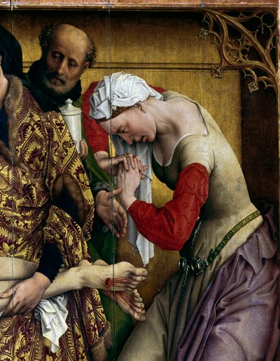 Deposition or descent from the cross. Detail of Saint Mary Magdalene. Altarpiece by Rogier van der Weyden by Rogier van der Weyden