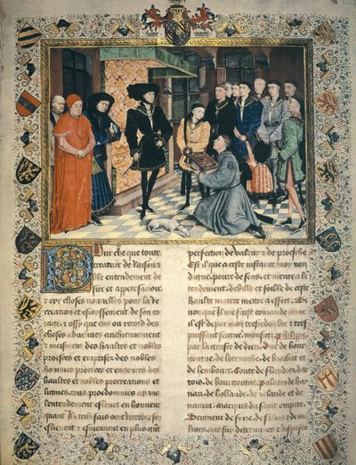 Jean Wauquelin Presents the Translation of the Chronicles of Hainaut to Philip III of Burgundy by Rogier van der Weyden