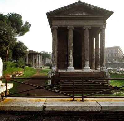 Ancient Rome: view of the Temple of Portunus by Roman