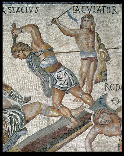 Battle between Gladiators (detail) by Roman