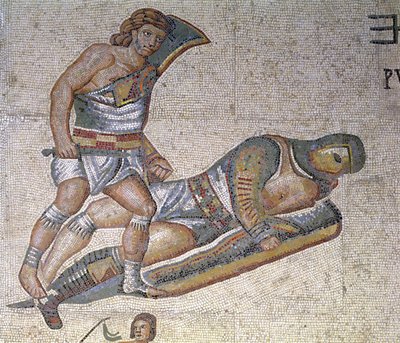 Battle between Gladiators (detail) by Roman