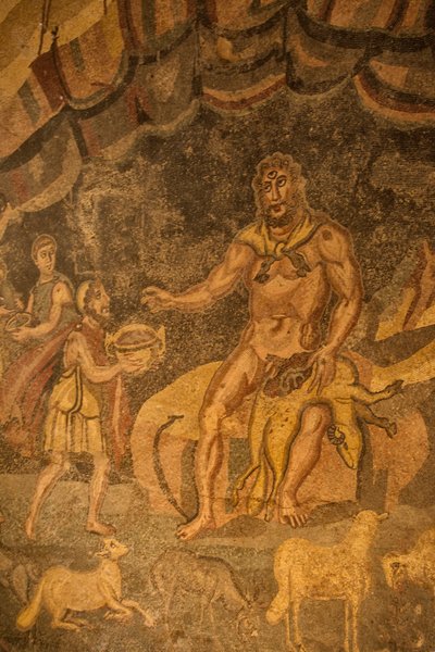 Cyclops Floor Mosaic, Villa Romana del Casale, Piazza Armerina, Sicily, Italy by Roman