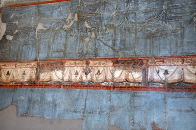 Detail of a Roman Fresco in Herculanum by Roman