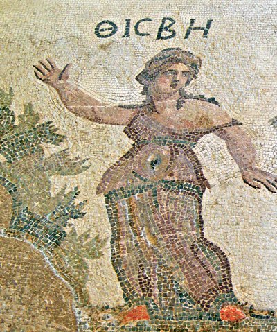 Pyramus and Thisbe, Detail of Thisbe, House of Dionysos, Paphos, Cyprus by Roman