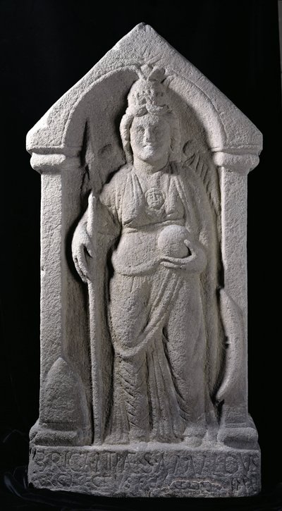 Relief Sculpture Depicting Brigantia, a North British Native Goddess, as a Roman Goddess by Roman