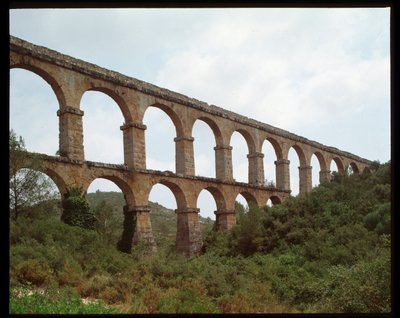 Roman Art: view of the Aqueduct of Tarragona (Aqueduct of the Ferreres or Pont du Diable) 1st century, Spain by Roman