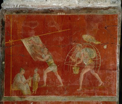 Fullonica scene representing the cleaning of clothes by Roman