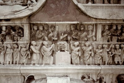 Roman Art: Low Marble Relief Representing the Distribution of Subsidies to the People in the Forum of Cesar by Roman