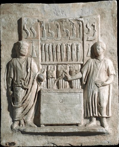 Low Relief of the Burial Stele by Lucio Cornelio Atimeto by Roman