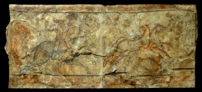 Roman art: mural depicting an archer hunting the primrose. from the site of Doura Europos in Syria (27 BC-476 AD) by Roman