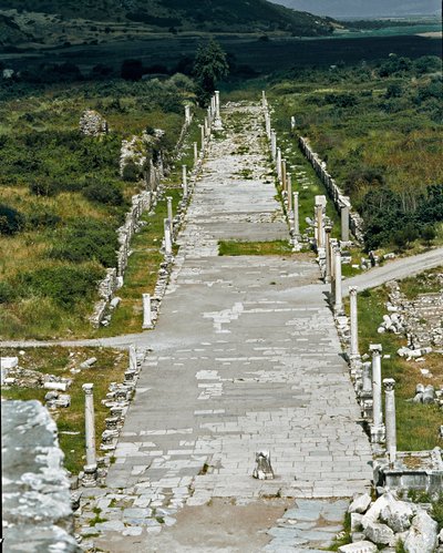 View of the Port Way connecting the port to the theatre, 2nd century by Roman