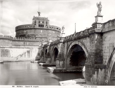 View of the Castle and the Bridge from the Banks of the Tiber by Roman