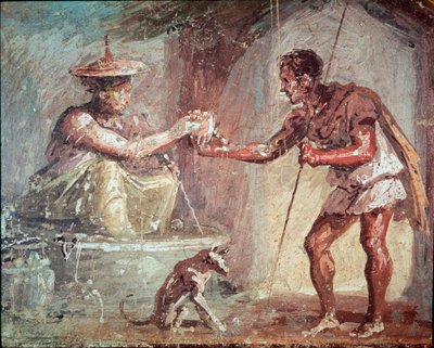 Woman Offers Drink to a Wanderer by Roman