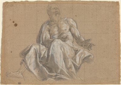 An Elderly Man in Classical Drapery by Roman 18th Century
