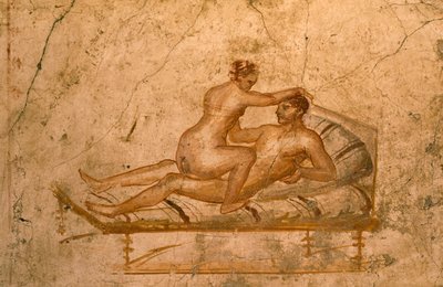 Erotic fresco from cubiculum of House of Vettii, Pompeii (UNESCO World Heritage List) by Roman Roman
