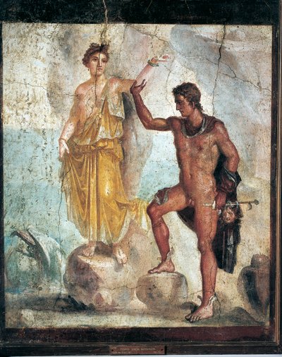 Fresco Depicting Perseus and Andromeda from Pompeii by Roman Roman
