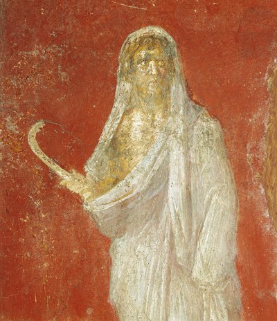 Fresco depicting Saturn, from Pompeii by Roman Roman