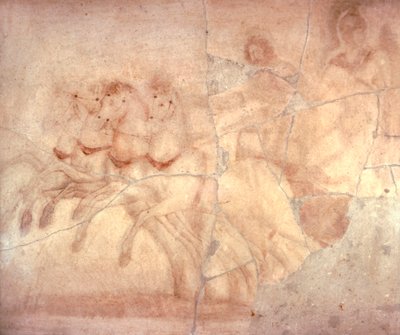 Fresco depicting chariot with charioteer, from Herculaneum by Roman Roman