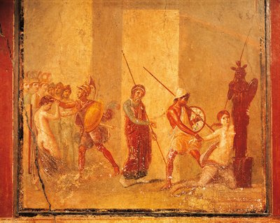 Fresco Depicting Encounter Between Priam, Menelaus and Helen by Roman Roman