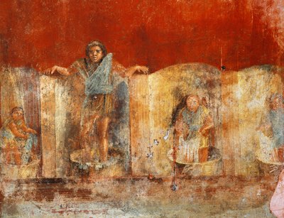 Pillar Fresco Depicting Wool Manufacturing, from Pompei, Fullonica of Veranio Ipseo by Roman Roman