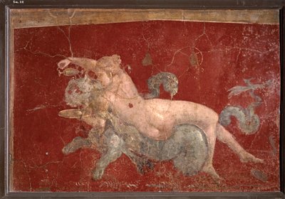 Roman Art: Nereid on a Sea Panther with a Drink by Roman Roman