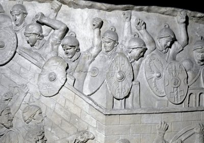 Roman soldiers in defense of a stronghold by Roman Roman