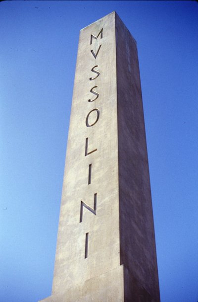 Rome Foro Italico. Overview of the obelisk dedicated to Mussolini by Roman Roman