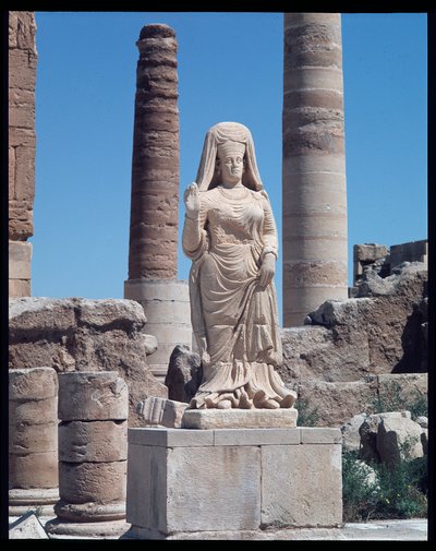 Ruins with a statue of Abu Bint Damion (1st Century AD) by Roman Roman