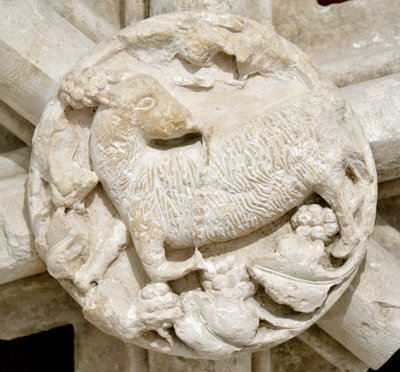 A Lamb, Detail of the Vault of the Saint Laurent Chapel, Originally Located Above the Cistercian Abbey of Fontenay, Burgundy by Romanesque