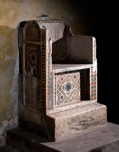 Marble and Mosaic Chair of Antipope Clement VII by Romanesque